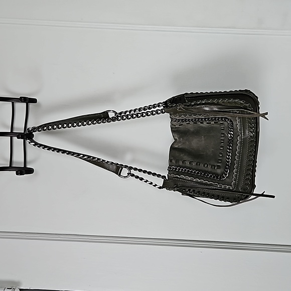 Zara Army Green Suede Adjustable CrossBody Bag- Like New - Picture 10 of 12